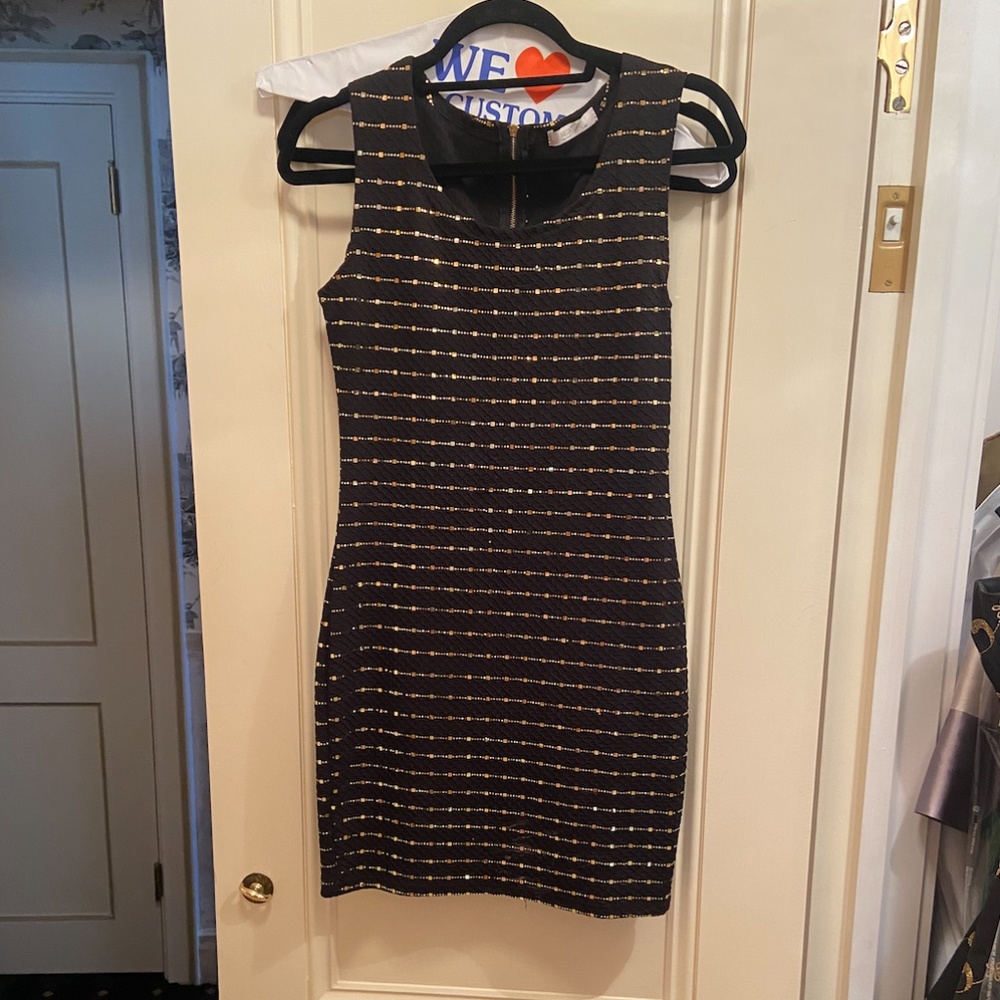 Black and gold holiday dress